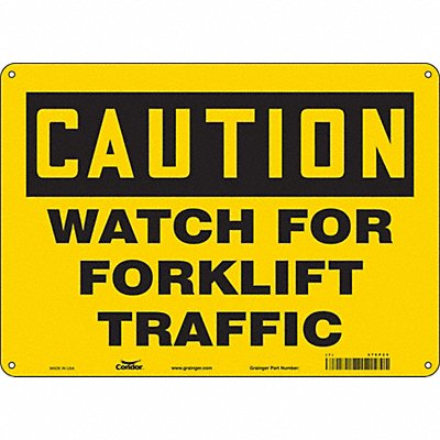 CONDOR 476P25 Safety Sign 10 inx14 in Polyethylene