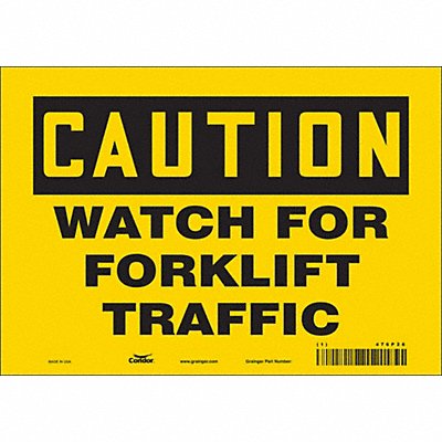 CONDOR 476P26 Safety Sign 7 in x 10 in Vinyl