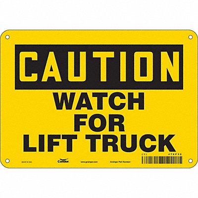 CONDOR 476P32 Safety Sign 7 in x 10 in Aluminum