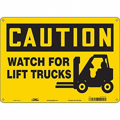 CONDOR 476P39 J6972 Safety Sign 10 inx14 in Aluminum