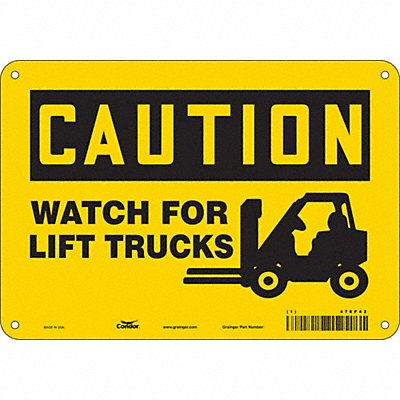 CONDOR 476P42 J6972 Safety Sign 7 inx10 in Polyethylene