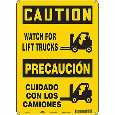 CONDOR 476P52 Safety Sign 14 inx10 in Polyethylene