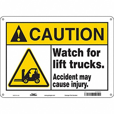 CONDOR 476P59 Safety Sign 10 in x 14 in Polyethylene