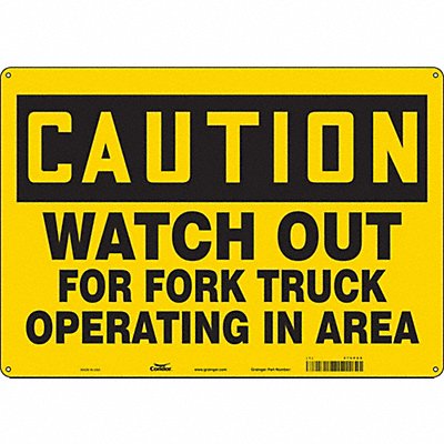 CONDOR 476P68 Safety Sign 14 inx20 in Aluminum