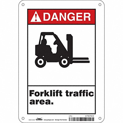 CONDOR 476P90 Safety Sign 10 inx7 in Polyethylene