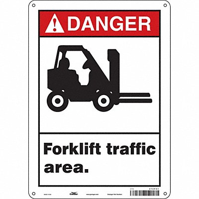 CONDOR 476P91 Safety Sign 14 inx10 in Polyethylene