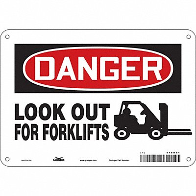 CONDOR 476R01 Safety Sign 7 in x 10 in Aluminum