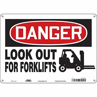 CONDOR 476R02 Safety Sign 10 inx14 in Aluminum