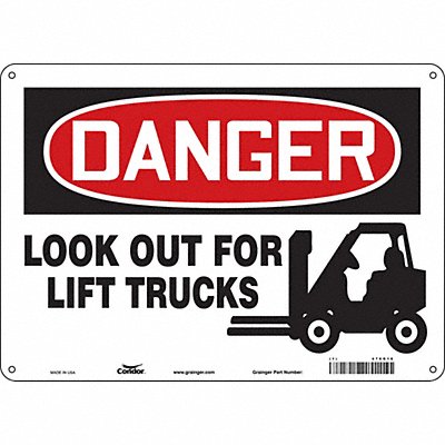 CONDOR 476R16 Safety Sign 10 inx14 in Polyethylene