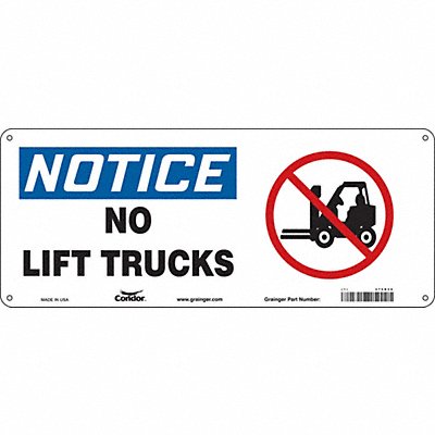 CONDOR 476R58 Safety Sign 7 in x 17 in Aluminum