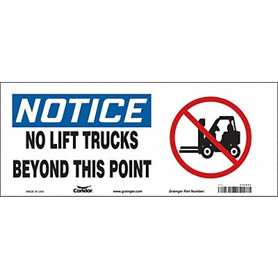 CONDOR 476R65 Safety Sign 7 in x 17 in Vinyl