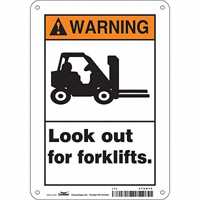 CONDOR 476R79 Safety Sign 10 in x 7 in Aluminum