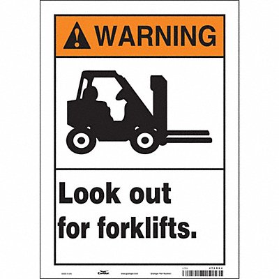CONDOR 476R84 Safety Sign 14 inx10 in Vinyl