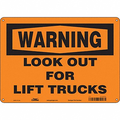 CONDOR 476R86 Safety Sign 10 inx14 in Aluminum