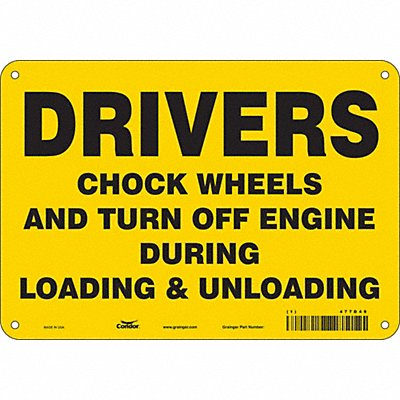 CONDOR 477D49 Safety Sign 7 in x 10 in Polyethylene