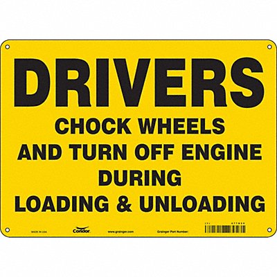CONDOR 477D50 Safety Sign 10 inx14 in Polyethylene