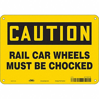 CONDOR 477D70 Safety Sign 7 in x 10 in Aluminum