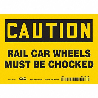 CONDOR 477D75 Safety Sign 5 in x 7 in Vinyl