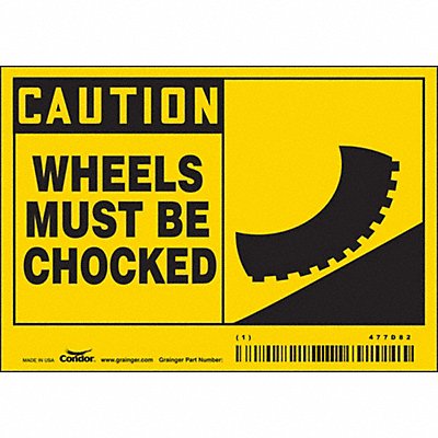 CONDOR 477D82 Safety Sign 3.5in x 5in Vinyl