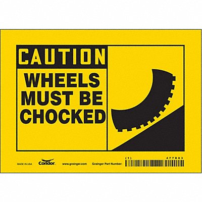 CONDOR 477D83 Safety Sign 5 in x 7 in Vinyl