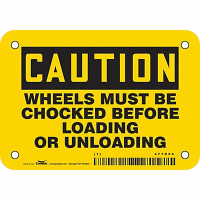 CONDOR 477D90 Safety Sign 3 1/2 inx5 in Vinyl