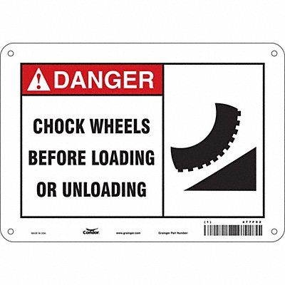 CONDOR 477F02 Safety Sign 7 in x 10 in Aluminum