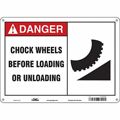 CONDOR 477F05 Safety Sign 10 in x 14 in Polyethylene