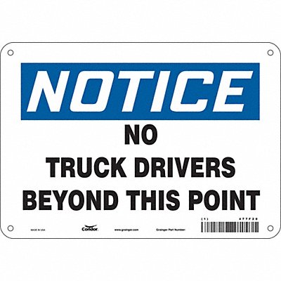 CONDOR 477F20 Safety Sign 7 in x 10 in Vinyl