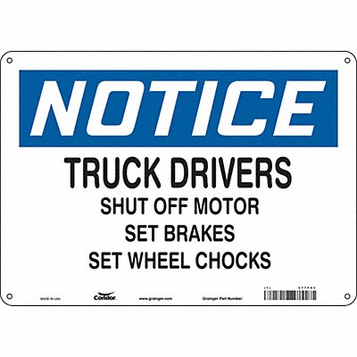 CONDOR 477F43 Safety Sign 10 in x 14 in Vinyl