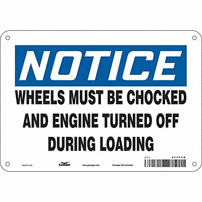 CONDOR 477F48 Safety Sign 7 inx10 in Polyethylene