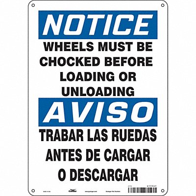 CONDOR 477F67 Safety Sign 14 inx10 in Aluminum