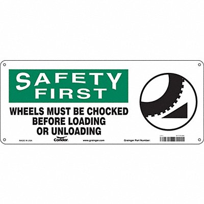 CONDOR 477F89 Safety Sign 7 in x 17 in Vinyl