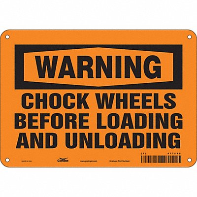 CONDOR 477F90 Safety Sign 7 in x 10 in Aluminum