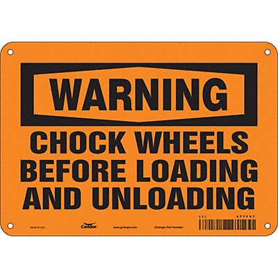 CONDOR 477F97 Safety Sign 7 in x 10 in Vinyl