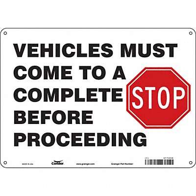CONDOR 477G80 Safety Sign 10 inx14 in Aluminum