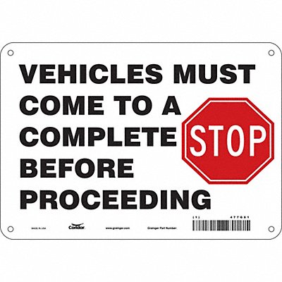 CONDOR 477G81 Safety Sign 7 inx10 in Polyethylene