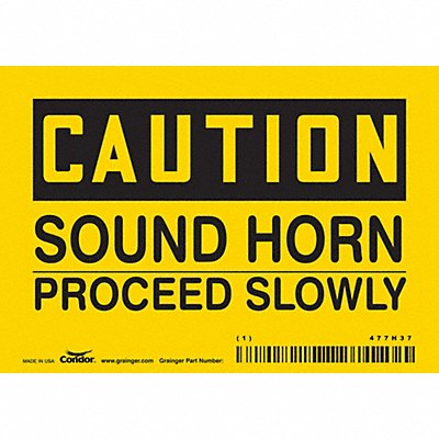 CONDOR 477H37 Safety Sign 3 1/2 inx5 in Vinyl