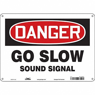 CONDOR 477H67 Safety Sign 10 in x 14 in Polyethylene