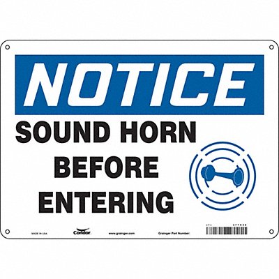 CONDOR 477H98 Safety Sign 10 inx14 in Aluminum
