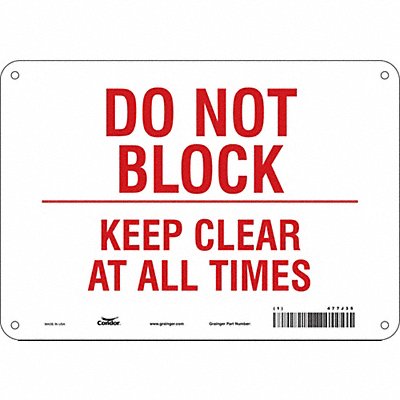 CONDOR 477J35 Safety Sign 7 in x 10 in Polyethylene