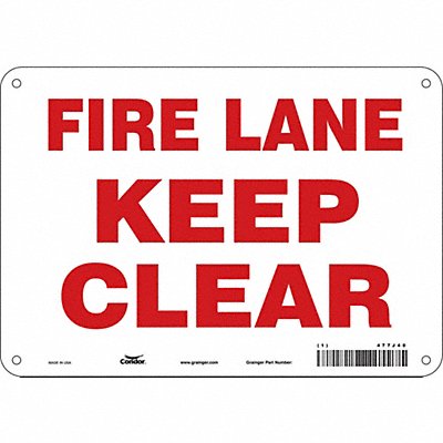 CONDOR 477J40 Safety Sign 7 in x 10 in Aluminum