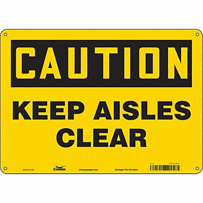 CONDOR 477J61 Safety Sign 10 in x 14 in Aluminum