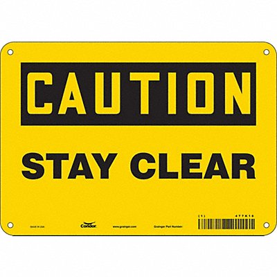 CONDOR 477K16 Safety Sign 7 in x 10 in Polyethylene