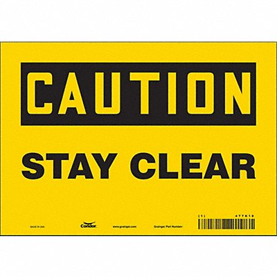 CONDOR 477K18 Safety Sign 7 in x 10 in Vinyl