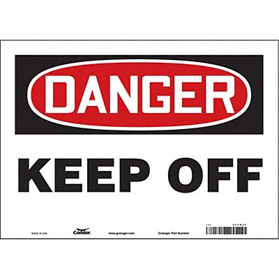 CONDOR 477K47 Safety Sign 10 in x 14 in Vinyl
