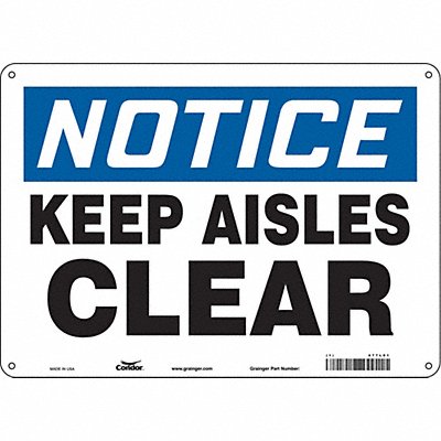 CONDOR 477L01 Safety Sign 10 in x 14 in Aluminum