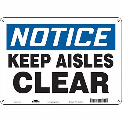 CONDOR 477L03 Safety Sign 10 in x 14 in Polyethylene