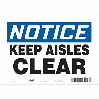 CONDOR 477L04 Safety Sign 7 in x 10 in Vinyl