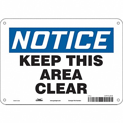 CONDOR 477L06 Safety Sign 7 in x 10 in Aluminum