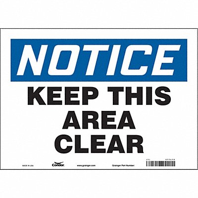 CONDOR 477L12 Safety Sign 10 in x 14 in Vinyl